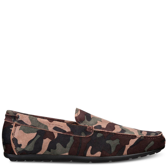 Alfani Mens Suede Leather Shoe Bromley Moe Toe Drivers Camo 8M - Picture 3 of 5